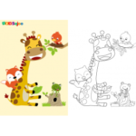 Coloriage animaux girafe à imprimer
