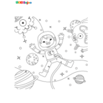 Coloriage astronaute enfant à imprimer