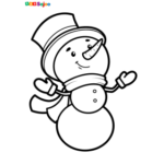Coloriage bonhomme neige enfant à imprimer