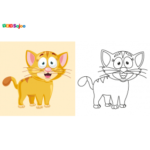 Coloriage chat enfant à imprimer