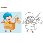 Coloriage cheval carton enfant à imprimer