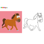 Coloriage cheval enfant à imprimer