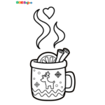 Coloriage chocolat chaud Noël à imprimer