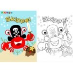 Coloriage crabe pirate à imprimer