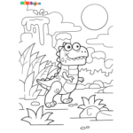 Coloriage dinosaure enfant à imprimer