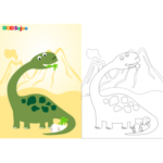 Coloriage dinosaure enfant à imprimer
