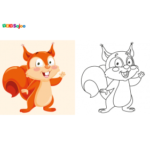 Coloriage écureuil enfant à imprimer