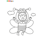 Coloriage enfant abeille à imprimer