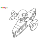 Coloriage enfant aviateur à imprimer