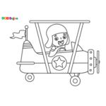 Coloriage enfant avion à imprimer