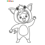 Coloriage enfant cochon à imprimer