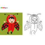 Coloriage enfant cocinnelle à imprimer