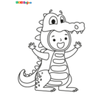 Coloriage enfant crocodile à imprimer