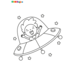 Coloriage enfant espace à imprimer