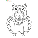 Coloriage enfant hibou à imprimer