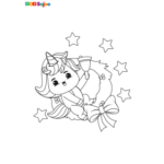 Coloriage enfant licorne Noël à imprimer