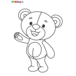 Coloriage enfant ours debout à imprimer