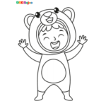 Coloriage enfant ourson à imprimer