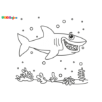 Coloriage enfant requin à imprimer