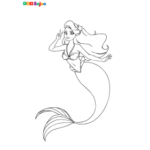 Coloriage enfant sirène à imprimer