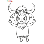 Coloriage enfant taureau à imprimer