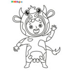 Coloriage enfant vache à imprimer