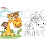 Coloriage girafe animaux à imprimer