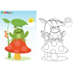 Coloriage grenouille champignon à imprimer