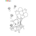 Coloriage lapin ballon à imprimer