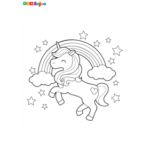 Coloriage licorne arc-en-ciel à imprimer