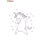 Coloriage licorne danse à imprimer