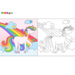 Coloriage licorne enfant à imprimer