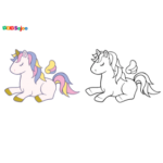 Coloriage licorne sommeil à imprimer