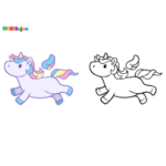 Coloriage licorne volante à imprimer