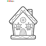 Coloriage maison pain épices à imprimer