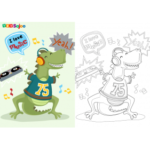 Coloriage musique dinosaure à imprimer