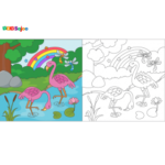 Coloriage nature lac à imprimer