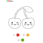 Coloriage nombre cerise à imprimer