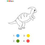 Coloriage nombre dinosaure à imprimer