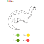 Coloriage nombre dinosaure à imprimer