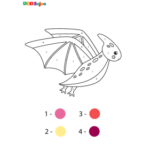 Coloriage nombre dinosaure à imprimer