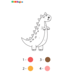 Coloriage nombre enfants dinosaure à imprimer