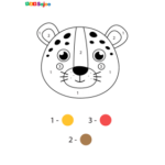 Coloriage nombre léopard à imprimer