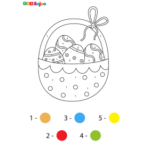 Coloriage nombre panier oeuf à imprimer