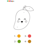 Coloriage nombre poire à imprimer