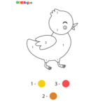 Coloriage nombre poussin à imprimer