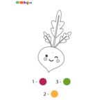 Coloriage nombre radis à imprimer