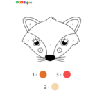 Coloriage nombre renard à imprimer