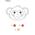 Coloriage nombre singe à imprimer
