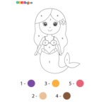 Coloriage nombre sirène à imprimer